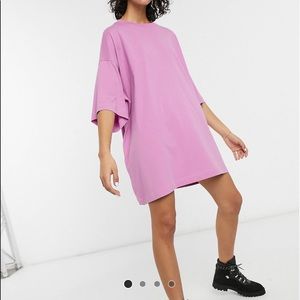 Weekday Oversized T-shirt Dress in Violet